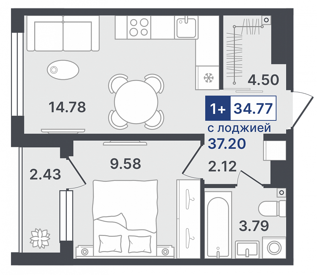 1-комнатная №35